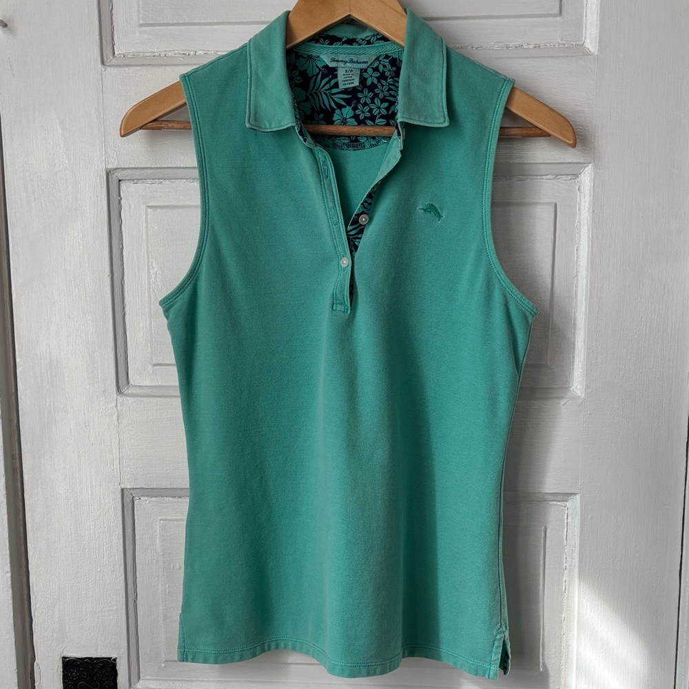 TOMMY BAHAMA FLORA DEI MARMI SLEEVELESS POLO TOP